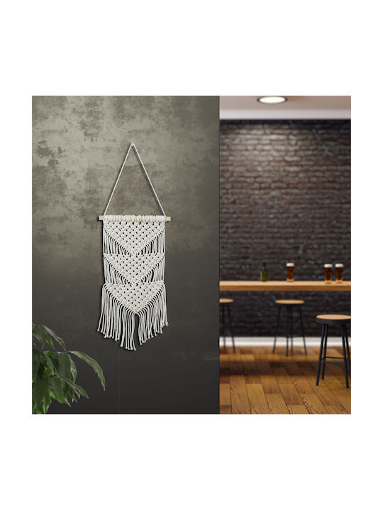 Cream Wall Macrame Decor Dimensions 70 X 25.5 X 1.5 Cm Relaxdays