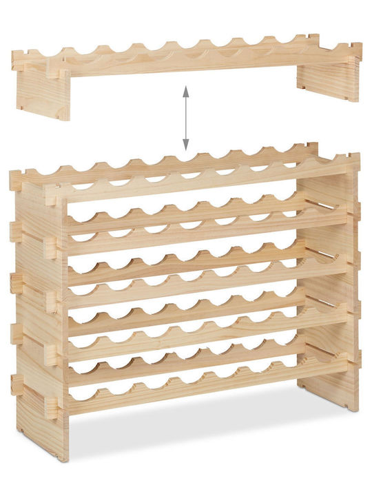 Wine Rack 48 Bottles Relaxdays Pine Wood Size 73 X 82 X 25 Cm