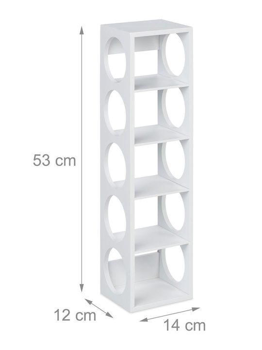 Weinflaschenhalter aus Bambus für 5 Flaschen Weiß 53 x 14 x 12 cm