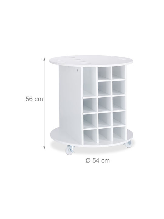 Wine Bottle Holder Relaxdays White Made Mdf 17 Bottles Glass Holder Serving Table 56 X 54 Cm