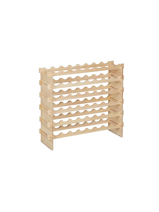 Wine Rack 48 Bottles Relaxdays Pine Wood Size 73 X 82 X 25 Cm