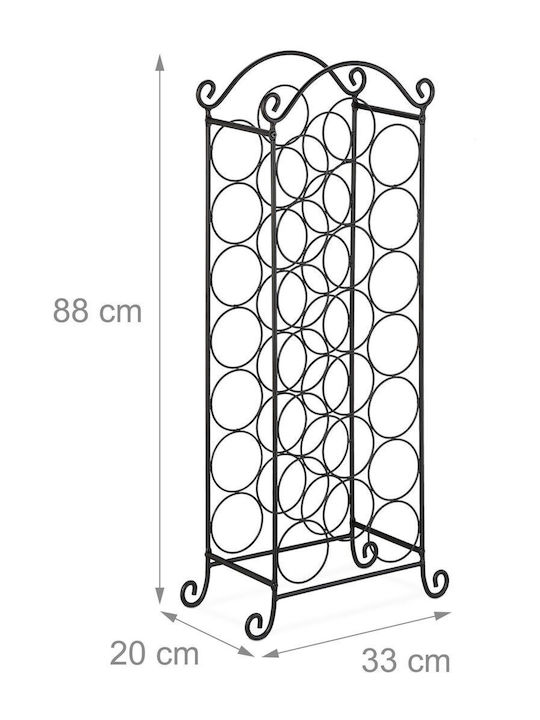 Relaxdays Metal Wine Bottle Rack 21 Bottles Black 88 x 33 x 20 cm