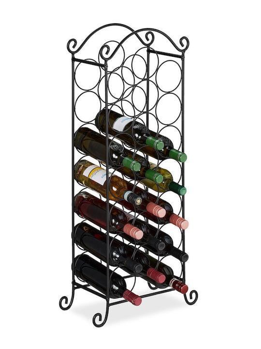 Relaxdays Metal Wine Bottle Rack 21 Bottles Black 88 x 33 x 20 cm