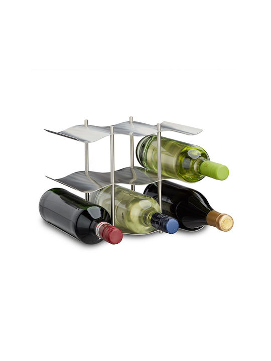 Relaxdays Suport Sticle de Vin din Oțel Inoxidabil 9 Sticle 22 X 27 X 16.5 Cm
