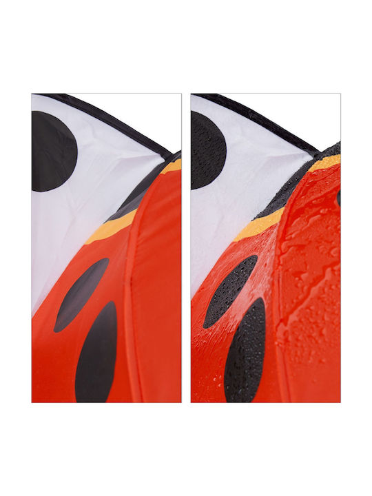 Relaxdays Kinder Regenschirm Gebogener Handgriff Rot mit Durchmesser 68.072cm.