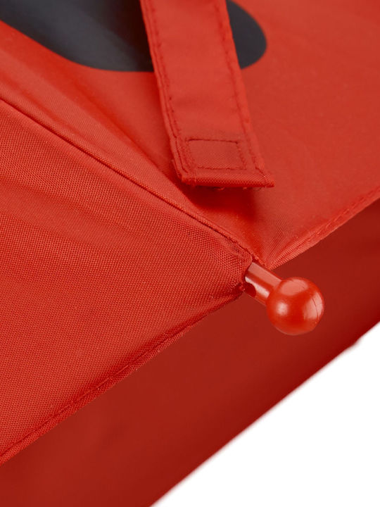 Relaxdays Kinder Regenschirm Gebogener Handgriff Rot mit Durchmesser 68.072cm.