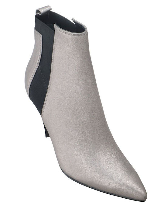 Viva/04 Leder Damen Chelsea Stiefeletten Silber