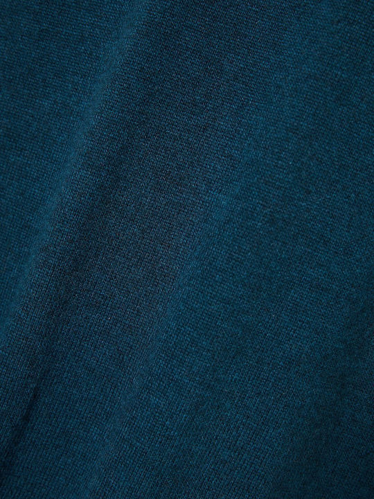 Midi Φόρεμα Πλεκτό με Σκίσιμο Teal