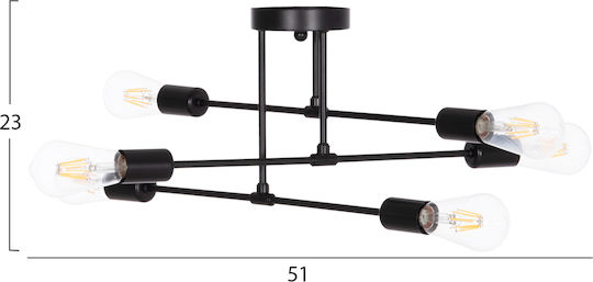HomeMarkt Lighty Ceiling Light Black 51x51x23cm HomeMarkt Lighty Ceiling Light Black 51x51x23cm