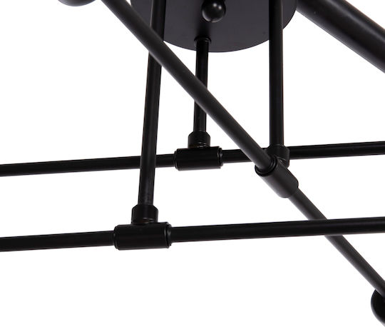 HomeMarkt Lighty Ceiling Light Black with E27 Socket 51x51x23cm