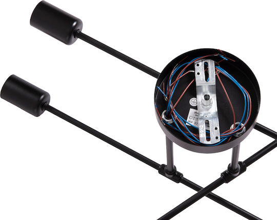 HomeMarkt Lighty Ceiling Light Black with E27 Socket 51x51x23cm