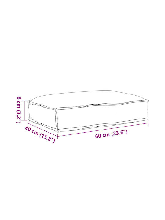 vidaXL Gray Pallet Bench Cushion 40x60cm