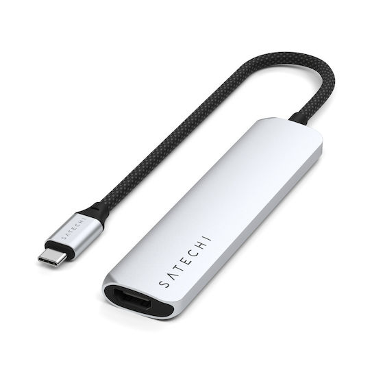 Satechi ST-P6SS USB-A / USB-C Docking Station mit HDMI 4K PD Silber