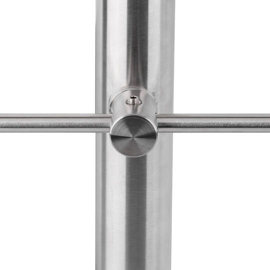 Парапет от неръждаема стомана Relaxdays сребърен 2 напречни пръта В 108 см Д 100 см