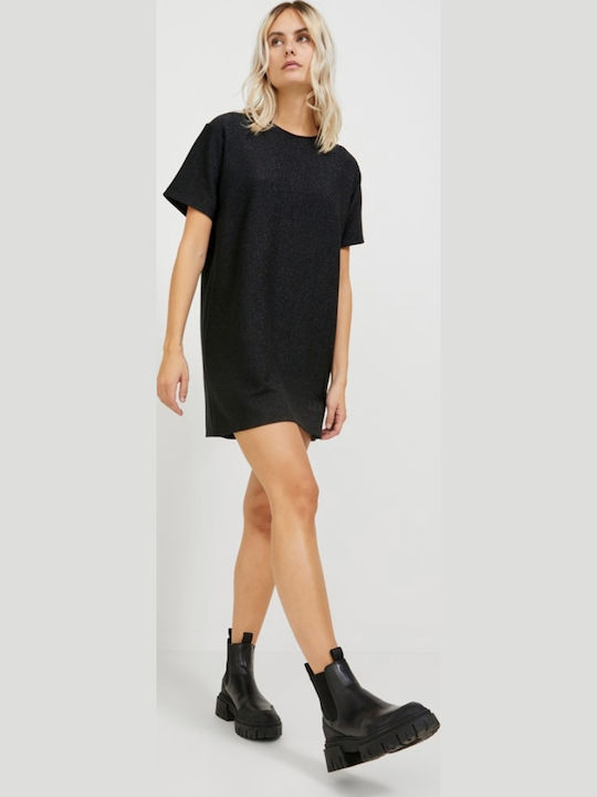 Annabel Summer Mini Athletic Dress T-Shirt Short Sleeve Black