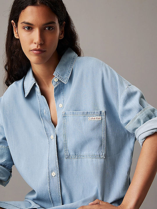 Mini Shirt Dress Denim Medium