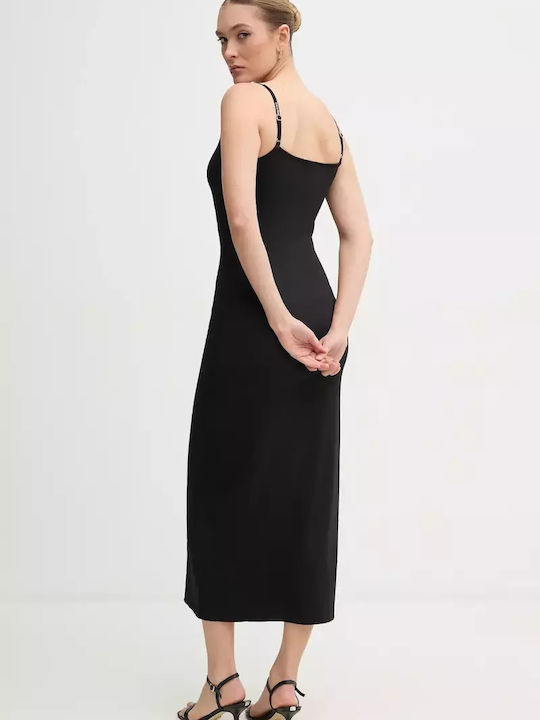 Sommer Midi Damenkleid Schwarz