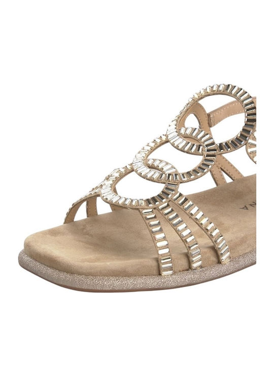Flache Sandalen für Damen in Beige Farbe