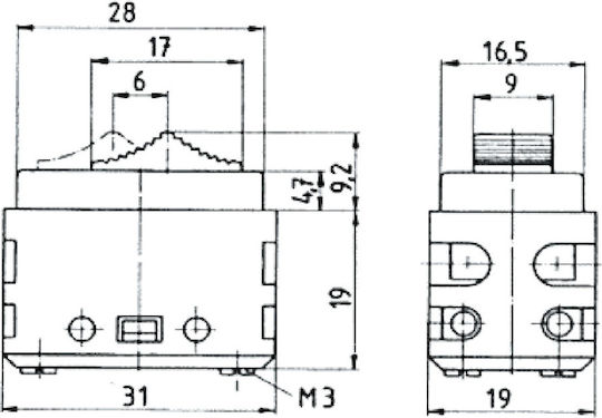 Rocker Switch On-off Double Pole DPST 4 Pin 4 4 A/250VAC Opening 16.5x28.0mm 31x19x19mm Marquardt 1200.0101