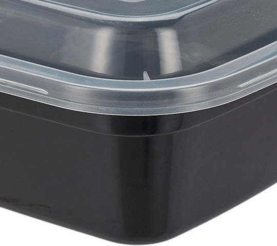 Rectangular Disposable Food Containers Lid 1000ml 10 Pieces 7 X 22 X 15 Cm