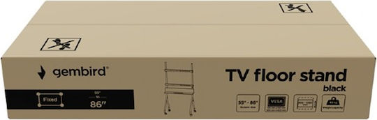 Gembird TVS-86F-02 Стойка за телевизор Подов до 86" Черен
