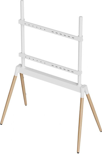 Gembird TVS-86F-01-W Βάση Τηλεόρασης Δαπέδου έως 86" Λευκό