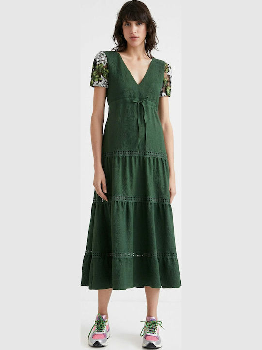 Gingy Summer Midi Dress Green