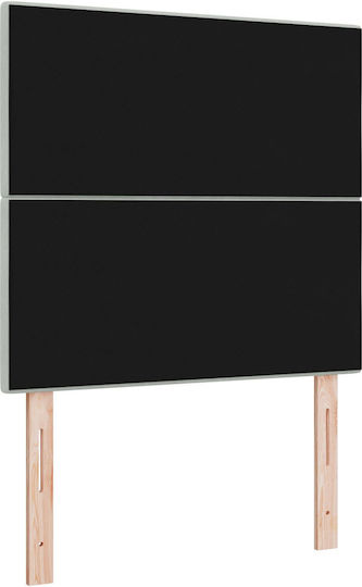 vidaXL LED Табла за Легло от Текстил, Светлосива, 80x88 см