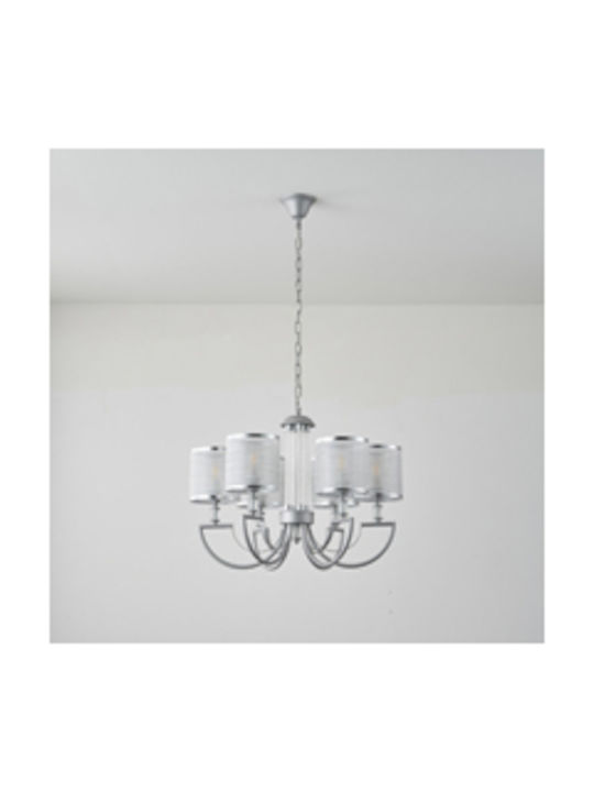 Eurolamp Πολυέλαιος 6xE14 Ασημί 144-47019