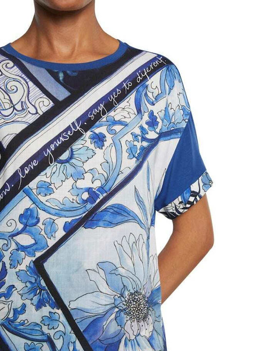Solimar Καλοκαιρινό Mini T-shirt Φόρεμα Μπλε