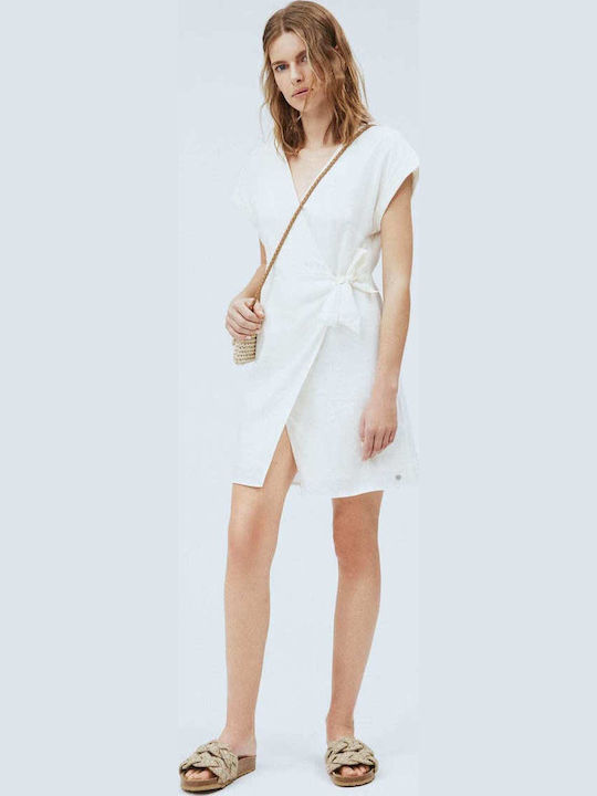 Summer Mini Dress Wrap White