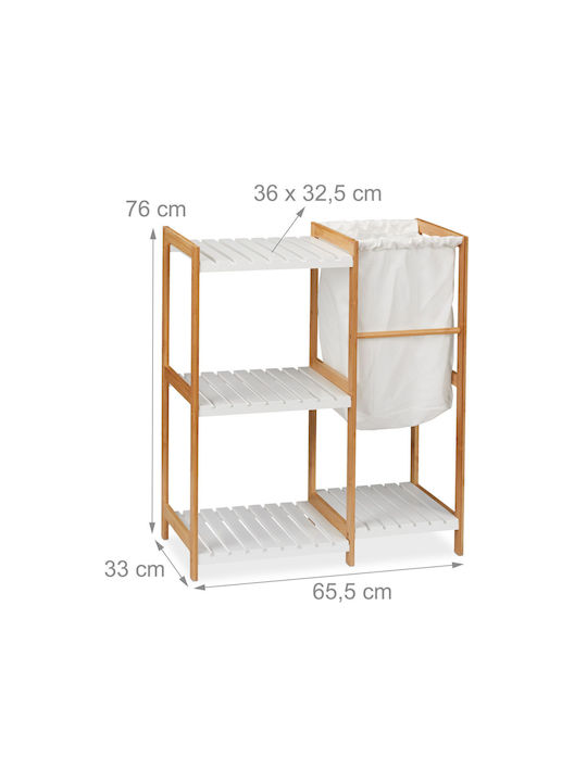 Relaxdays Καλάθι Απλύτων Bamboo 34lt Λευκό