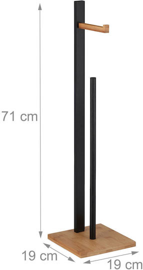 Relaxdays Paper Holder Bamboo Black