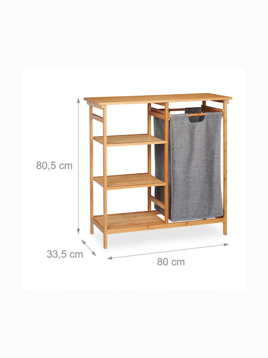 Relaxdays Wäschekorb Bamboo 50lt Beige