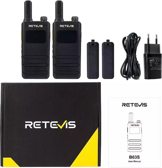 Retevis B63s Wireless Transceiver PMR 0.5W with Monochrome Screen Set of 2pcs