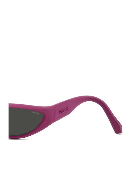 Polaroid Women's Sunglasses with Red Plastic Frame and Gray Polarized Lens PLD2165/S GMY/M9