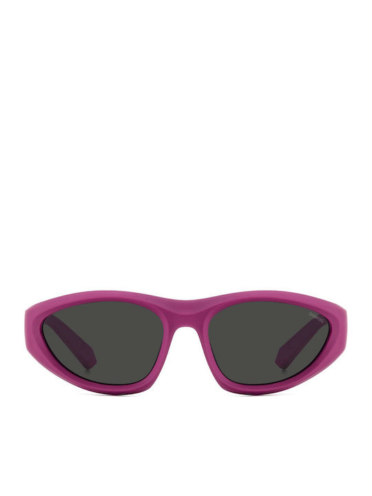 Polaroid Women's Sunglasses with Red Plastic Frame and Gray Polarized Lens PLD2165/S GMY/M9