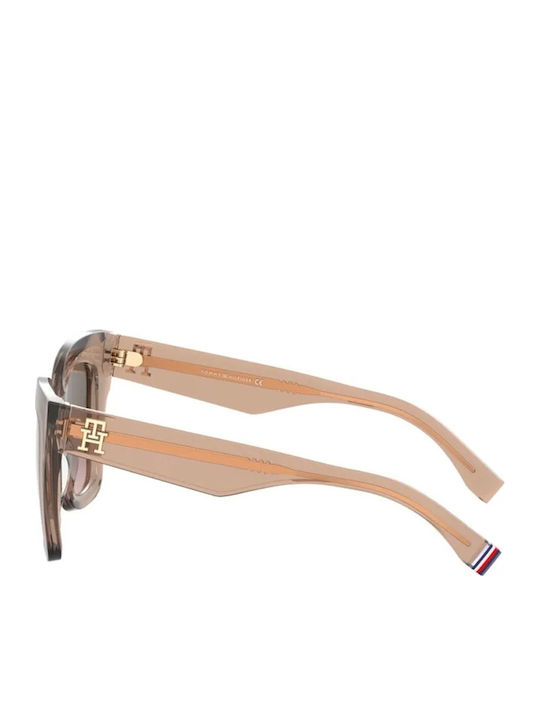 Tommy Hilfiger Feminini Ochelari de soare cu Roz Cadru și Maro Degrade Lentilă