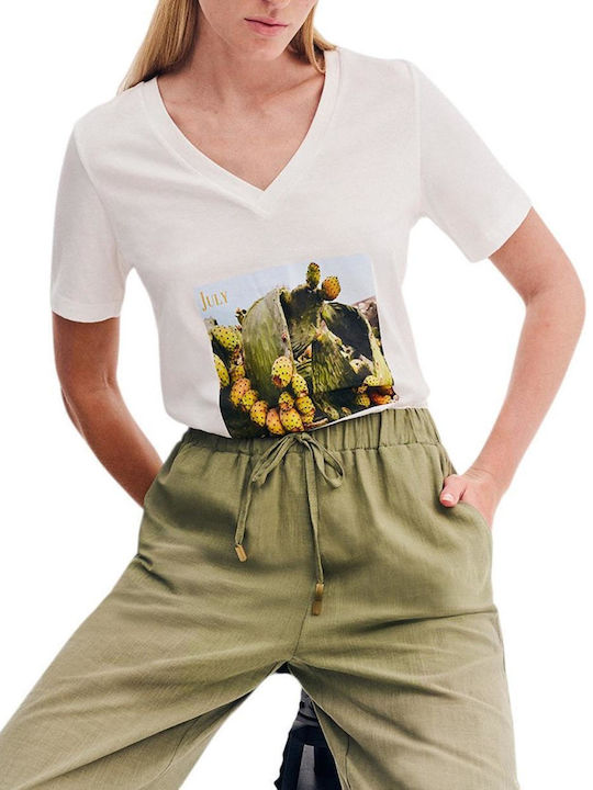 Women's Blouse Short Sleeve White