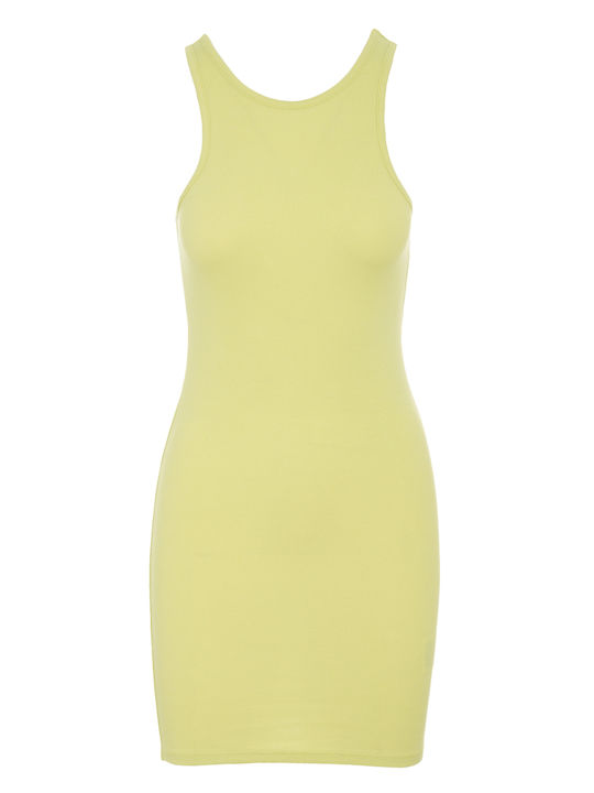 Summer Mini Knitted Dress Celery Green
