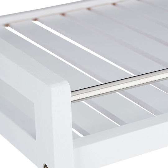 Relaxdays Raft De Bucătărie Din Plastic Cu 3 Locuri Alb 46x38x76.5cm