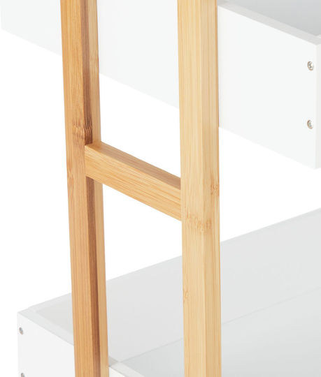 Relaxdays Troler De Bucătărie Din Plastic Cu 3 Locuri Alb 40x30x88cm