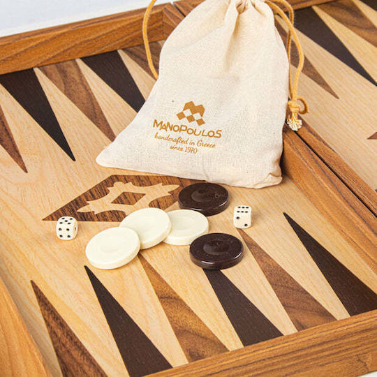 Manopoulos Handmade Backgammon/Chess Wood Case 38x23cm
