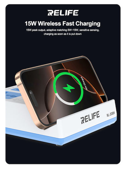 Sunshine Βάση Φόρτισης με Θύρα USB-A και 3 Θύρες USB-C 72W Quick Charge 3.0 σε Λευκό χρώμα (RL-309H)