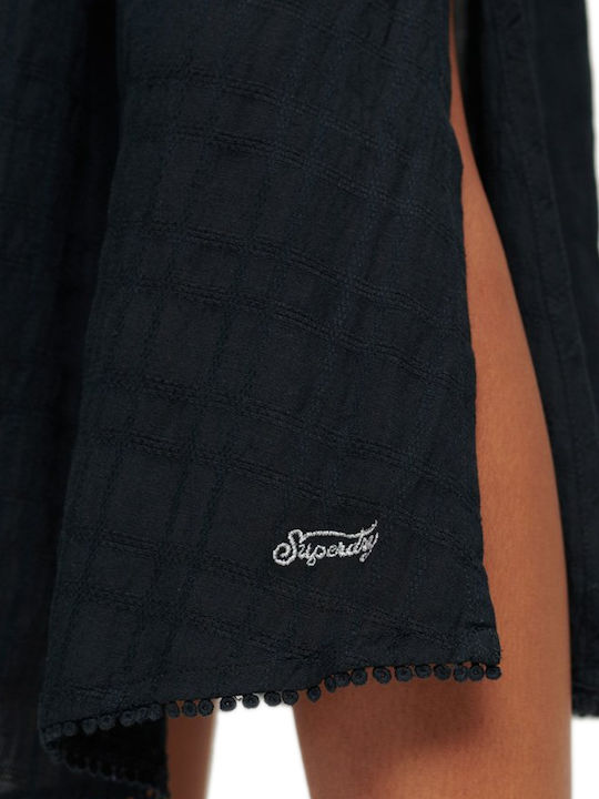 Summer Midi Wrap Dress Navy Blue