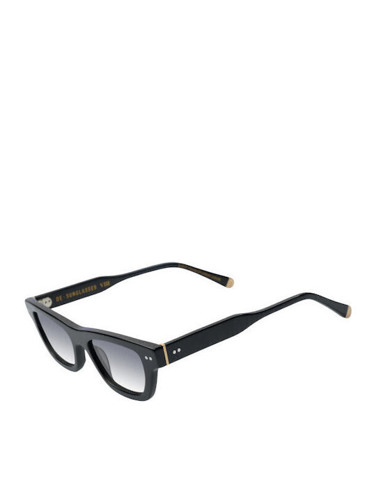 De Sunglasses Viii Unisex Sunglasses with Black Plastic Frame and Gray Gradient Lens VIII-NOIR-50