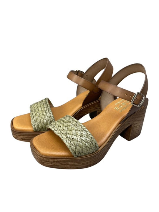 Leather Sandals Anatomic Khaki