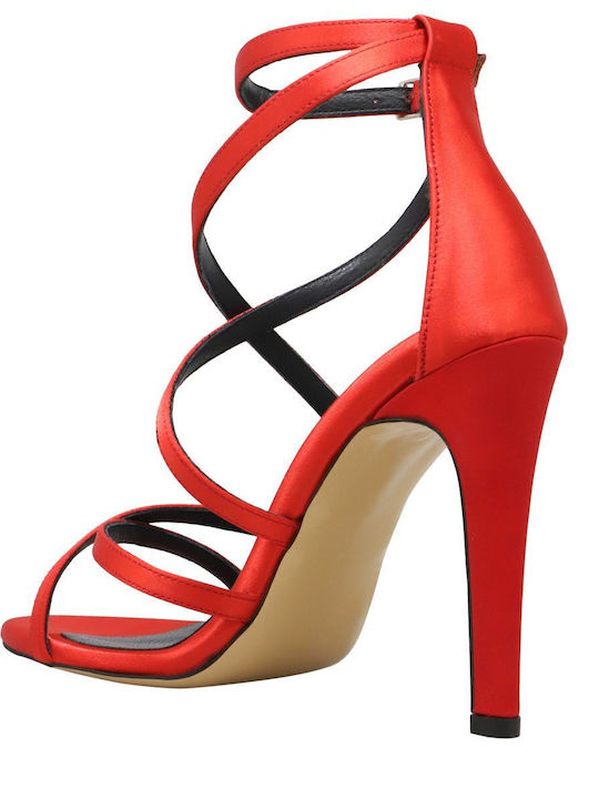 Stoff Sandalen Rot