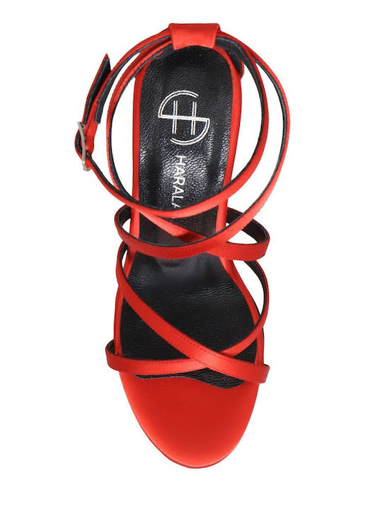 Stoff Sandalen Rot