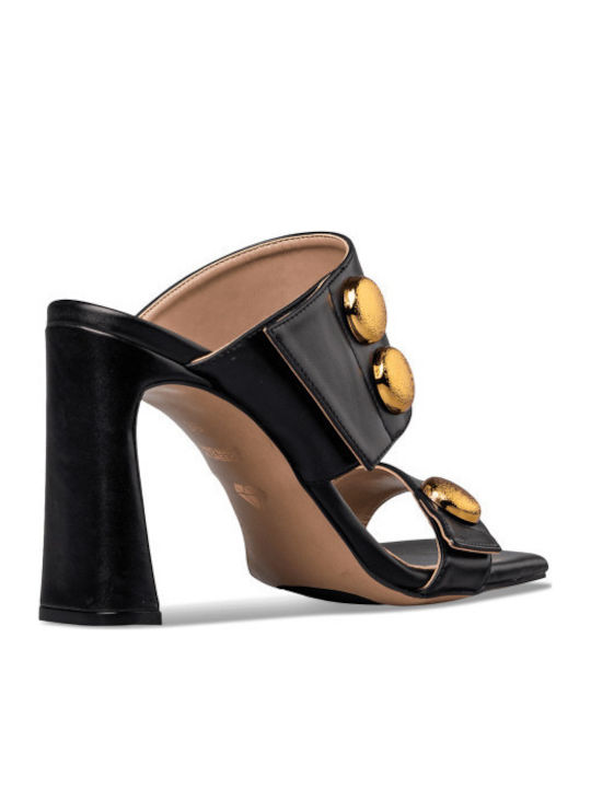 Mules with High Heel in Black Color